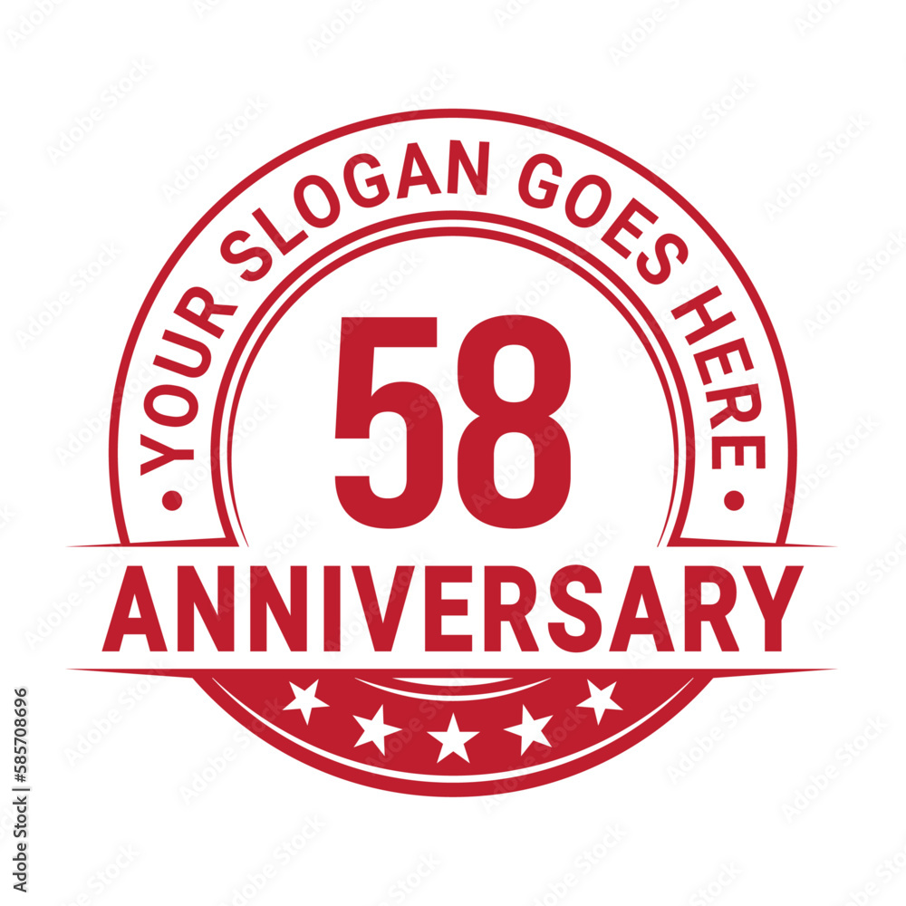 58 years anniversary logo design template. Vector illustration. 58 years anniversary logo design template. Vector illustration.