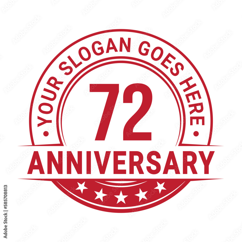 Fototapeta premium 72 years anniversary logo design template. Vector illustration. 