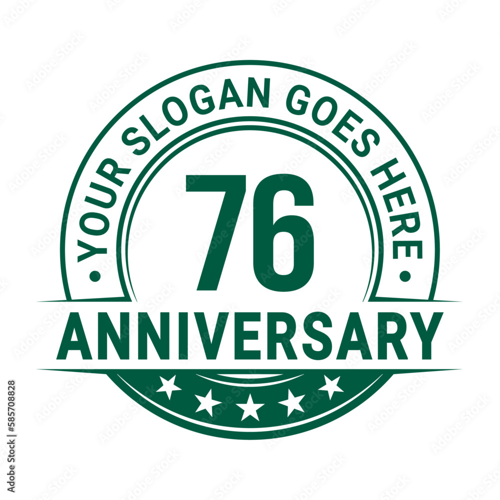 76 years anniversary logo design template. Vector illustration. 76 years anniversary logo design template. Vector illustration.