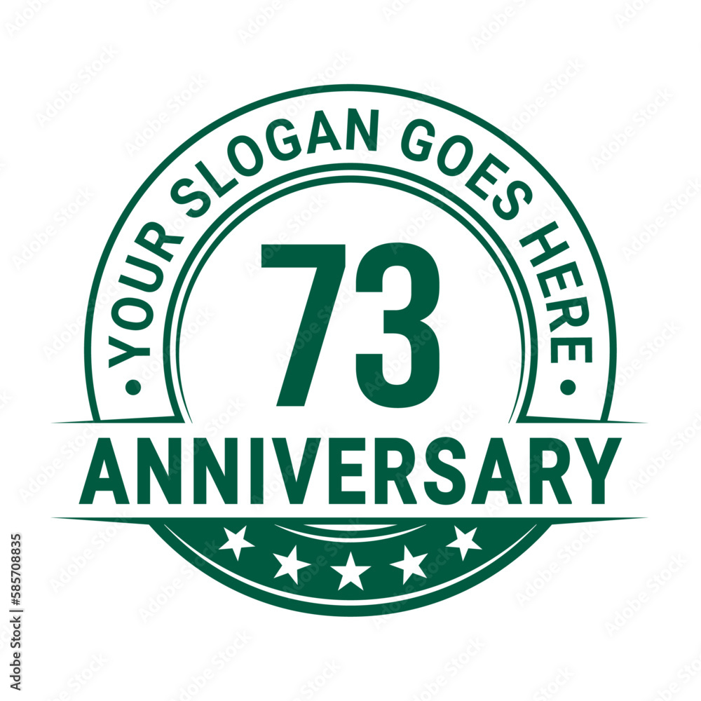 73 years anniversary logo design template. Vector illustration. 73 years anniversary logo design template. Vector illustration.