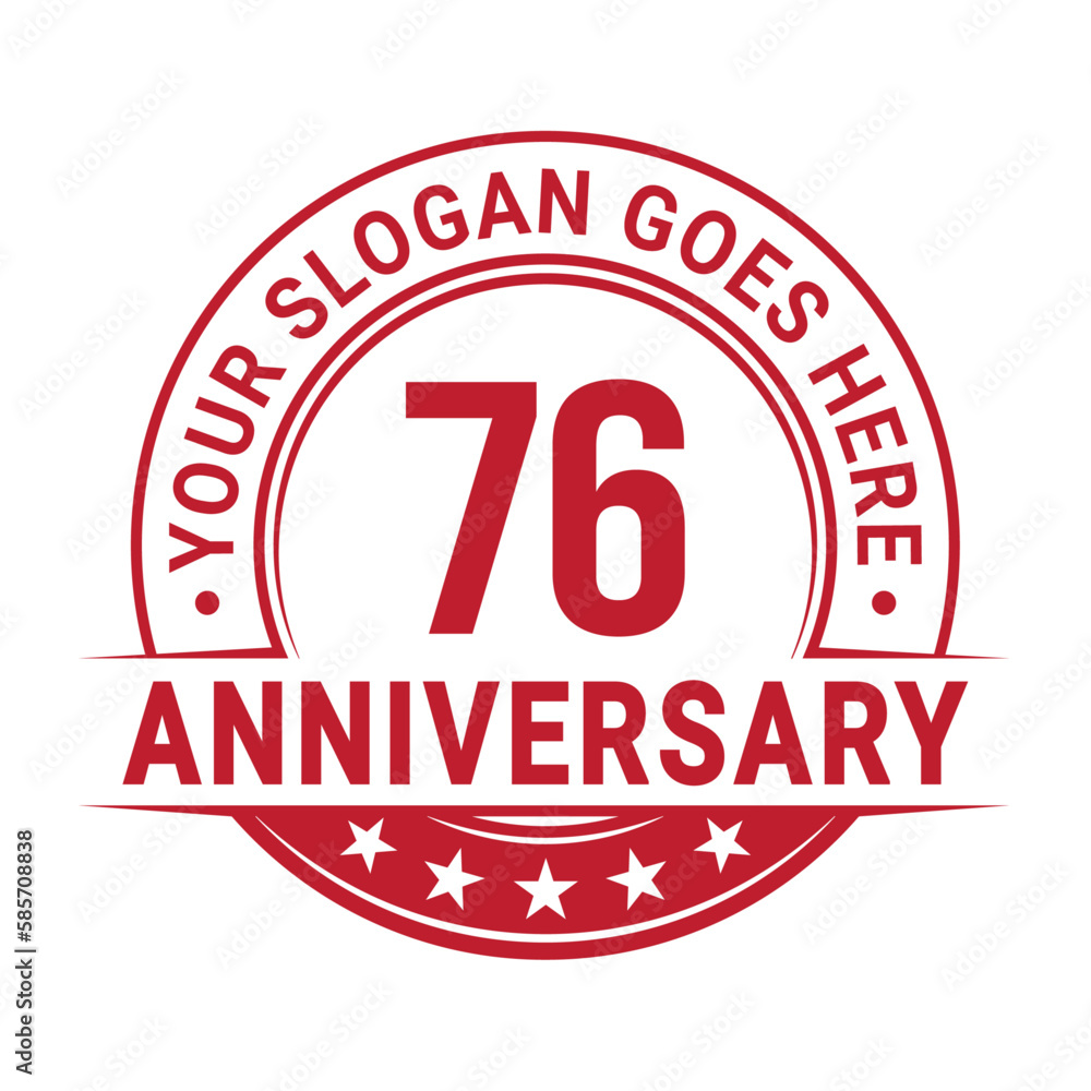 76 years anniversary logo design template. Vector illustration. 76 years anniversary logo design template. Vector illustration.