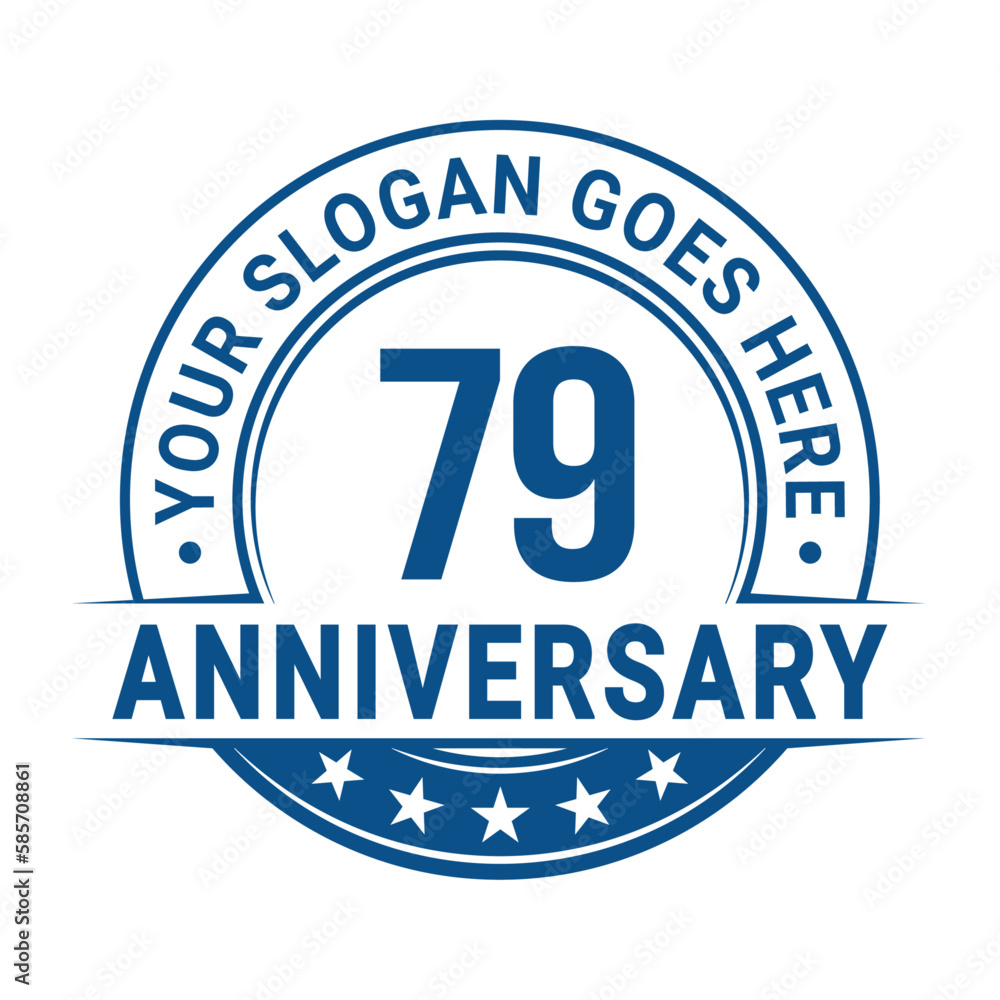 79 years anniversary logo design template. Vector illustration.	