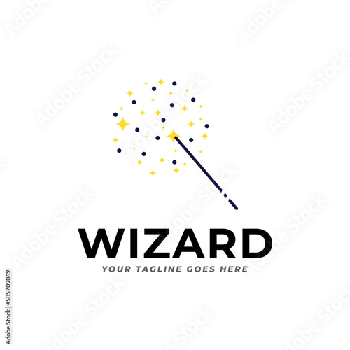illustration vector graphic logo designs. logogram, pictogram logo combination wizard, witch.