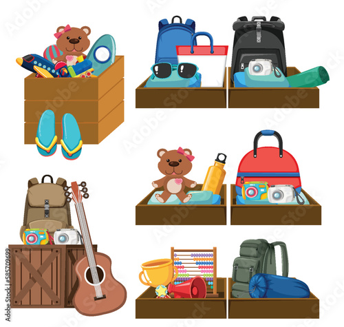 Set of flea market and shop element