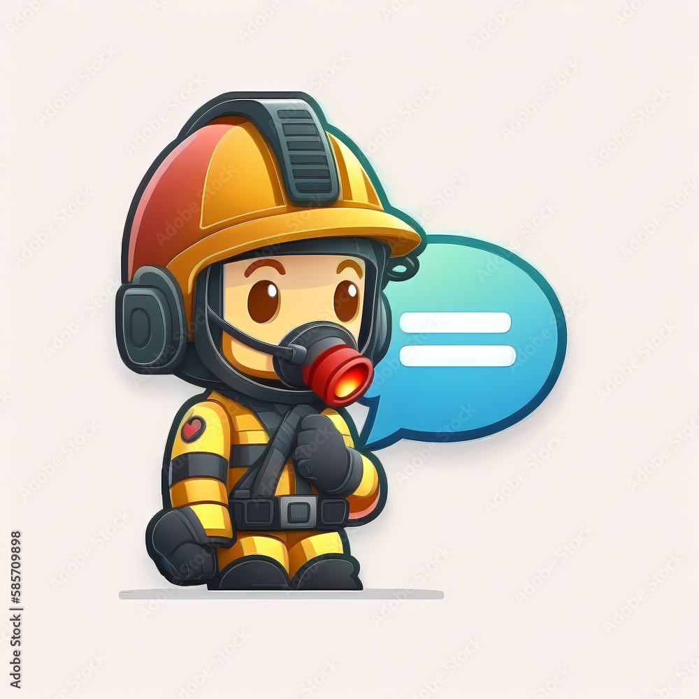 Fire Fighter / Fire Man Logo. Generative AI