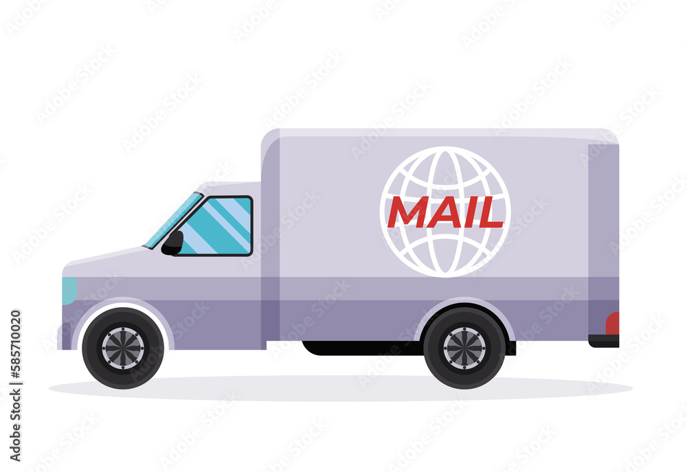 Express post delivery truck. mail delivery vehicle
