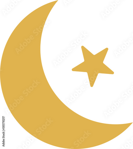 moon and star icon Ramadan and Islamic Eid