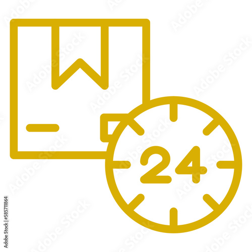 Vector Design 24 Hours Delivery Icon Style