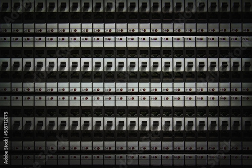 patch panel of the 6th category close up