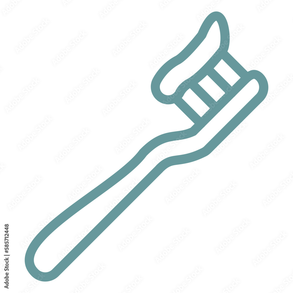 Vector Design Tooth Paste on Brush Icon Style Vector Design Tooth Paste on Brush Icon Style