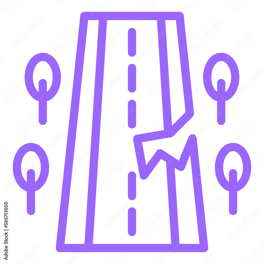 Vector Design Road Crack Icon Style
