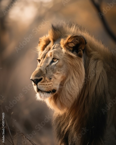 portrait of a lion, generative AI © legendexpert