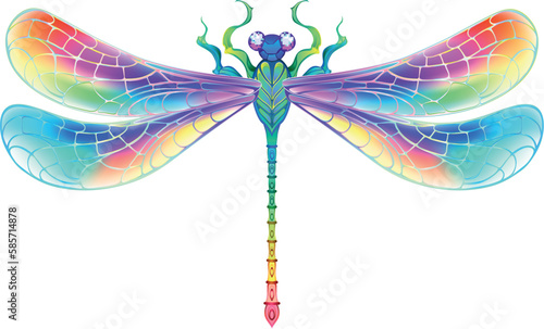 Rainbow symmetrical dragonfly