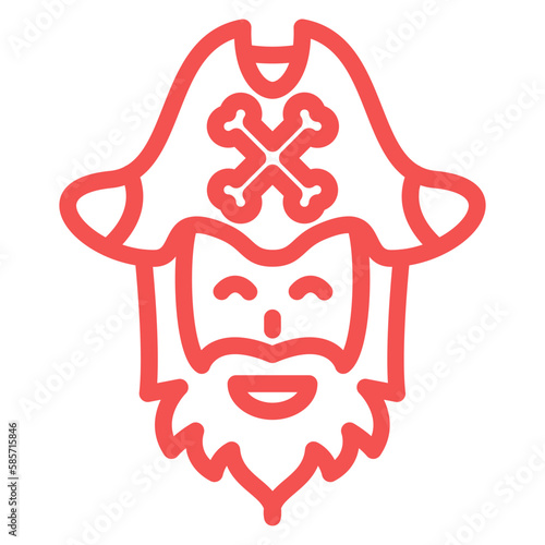 Vector Design Pirate Beard Icon Style
