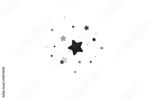 The stars are black on a white background. The black star shoots with an elegant star. Meteoroid, comet, asteroid, stars.