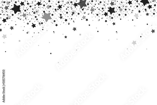 The stars are black on a white background. The black star shoots with an elegant star. Meteoroid, comet, asteroid, stars.