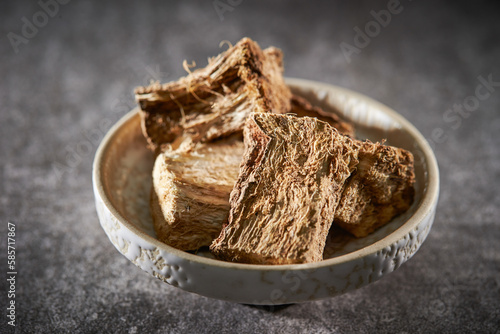 Dried kudzu root,Herbal medicine, food, dried photo