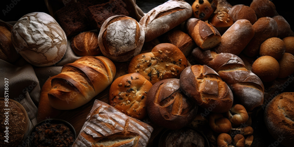 vast array of different breads, ai generative vast array of different breads, ai generative