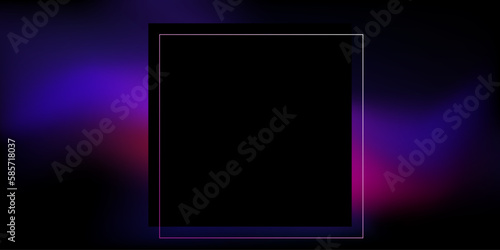 Black neon banner with square copy space