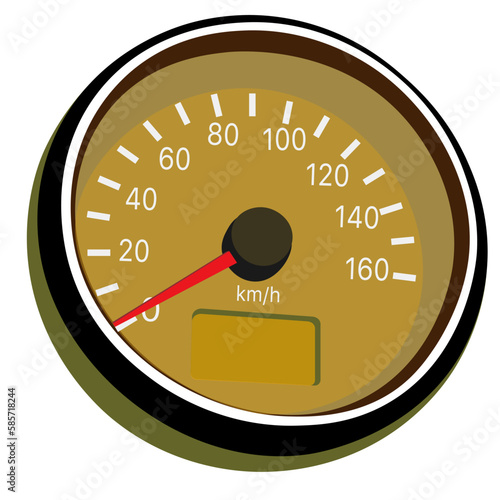 speedometer in a semi realistic style. a device for measuring speed in a car in vector. 