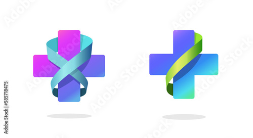 Cross pharmacy logo vector icon 3d, health care medicine drugstore logotype modern graphic design, healthcare drug store hospital clinic emblem symbol, medical plus sign image clipart