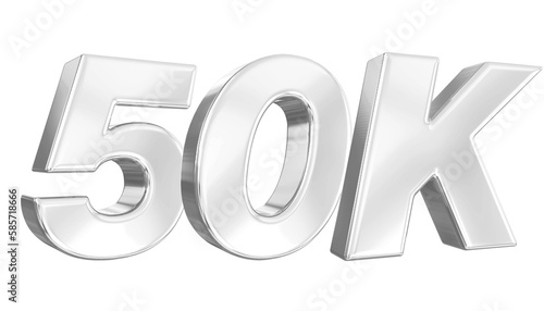 50K Follower Silver Number 