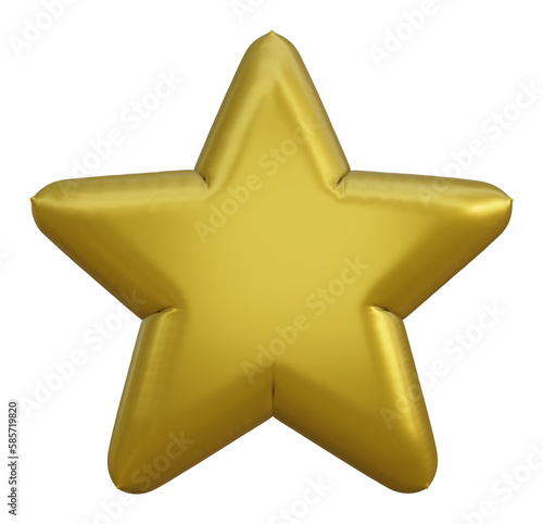 Ornate star with inflated gold balloon effect graphic element