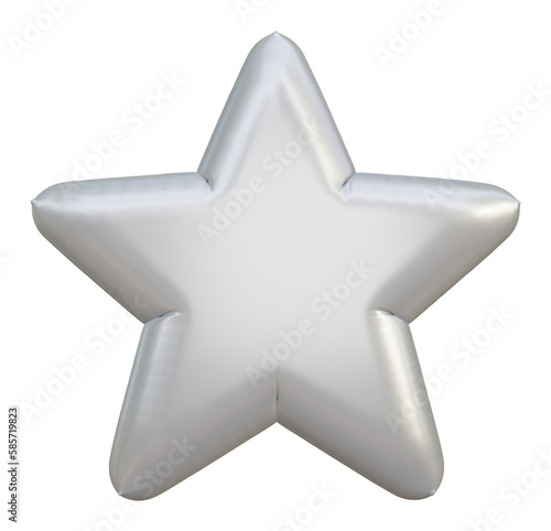 Ornate star with inflated silver balloon effect graphic element