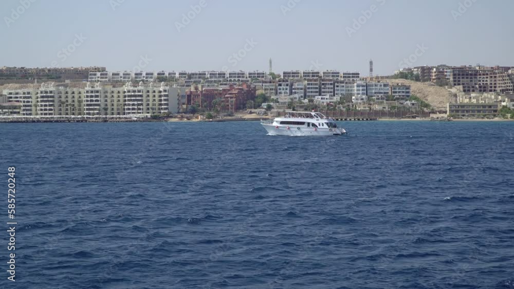 Big tourist boat sailing in the Red Sea near Hurghada, Egypt Big tourist boat sailing in the Red Sea near Hurghada, Egypt
