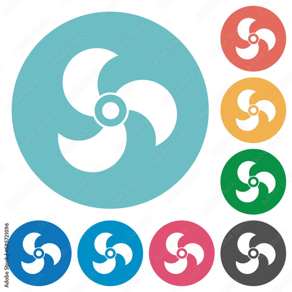 Propeller solid flat round icons Propeller solid flat round icons