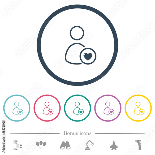 Favorite user outline flat color icons in round outlines photo