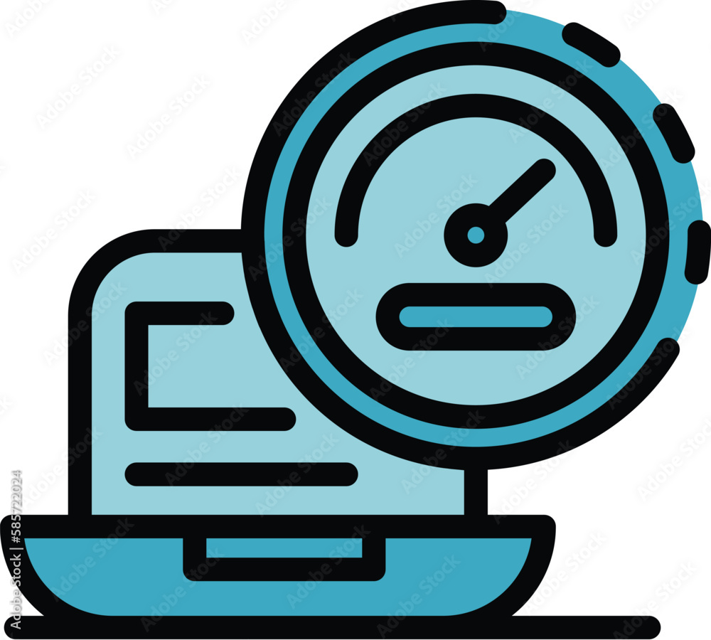 Big data technology icon. Outline Big data technology vector icon for web design isolated on white background color flat Big data technology icon. Outline Big data technology vector icon for web design isolated on white background color flat