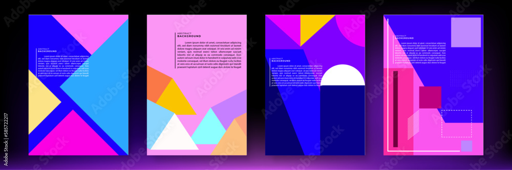 Vector flat design abstract geometric poster background