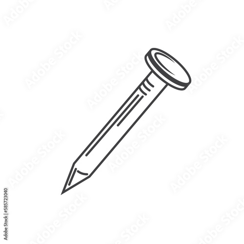 metal nail line icon vector element design template