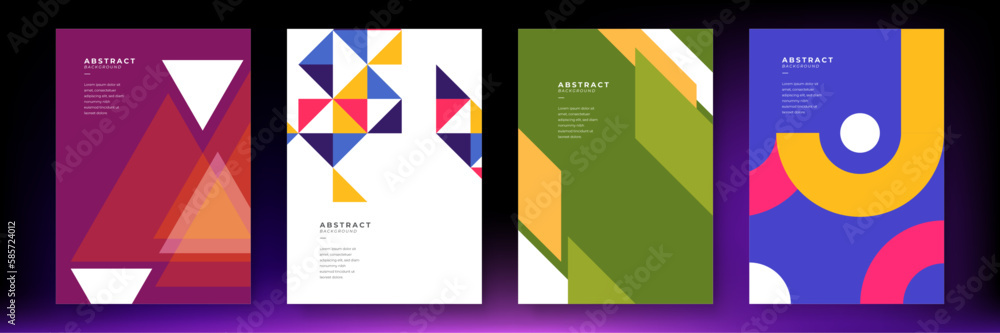 Vector poster background template with geometric designs vector