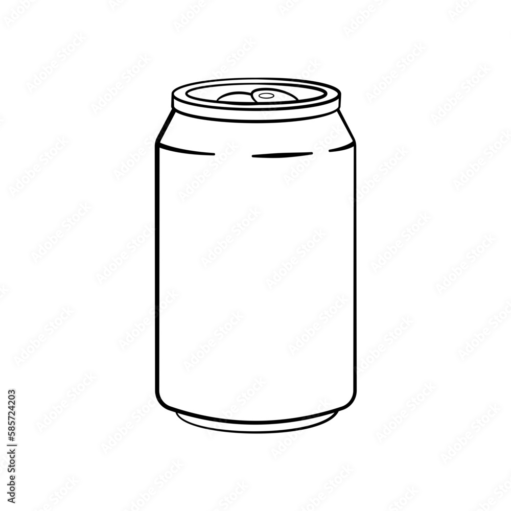 Can outline. Cartoon. Vector illustration. Isolated on white background Can outline. Cartoon. Vector illustration. Isolated on white background