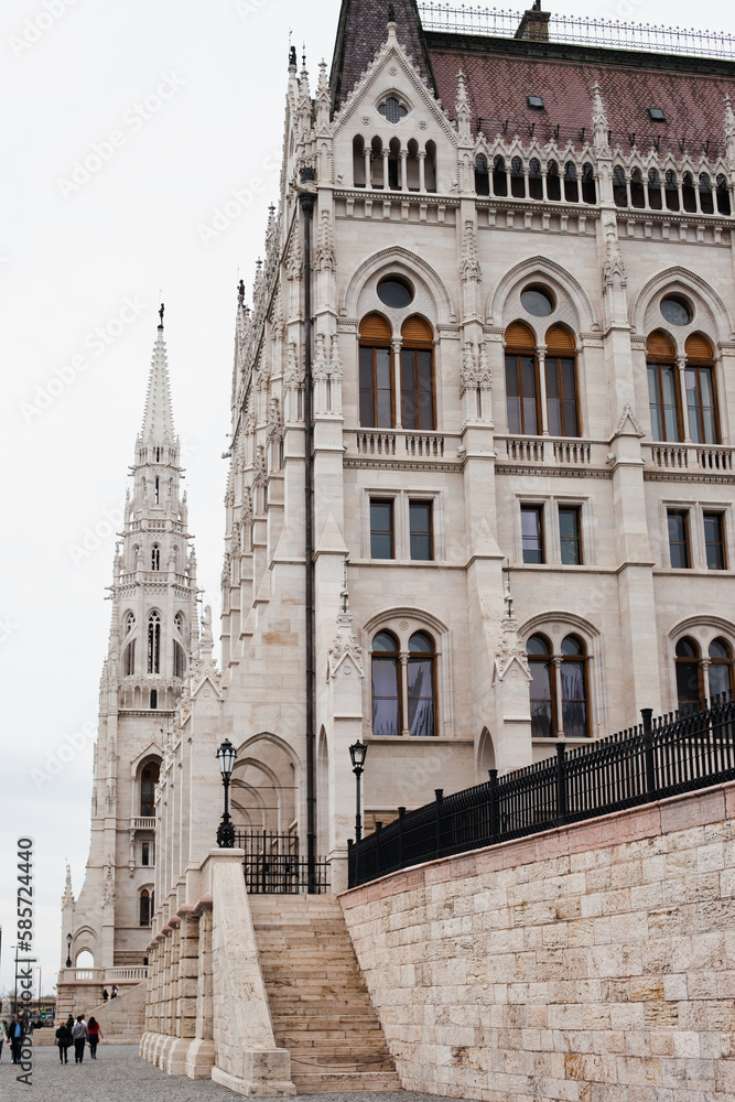 Parliament building in Budapest, Hungary, closeup