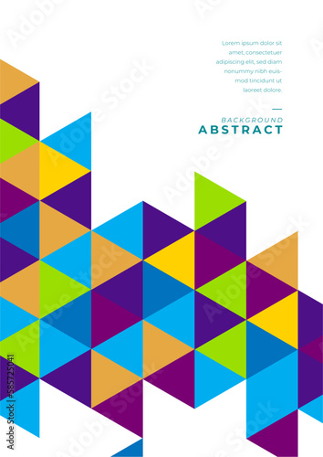 Vector flat mosaic poster abstract background shapes geometric