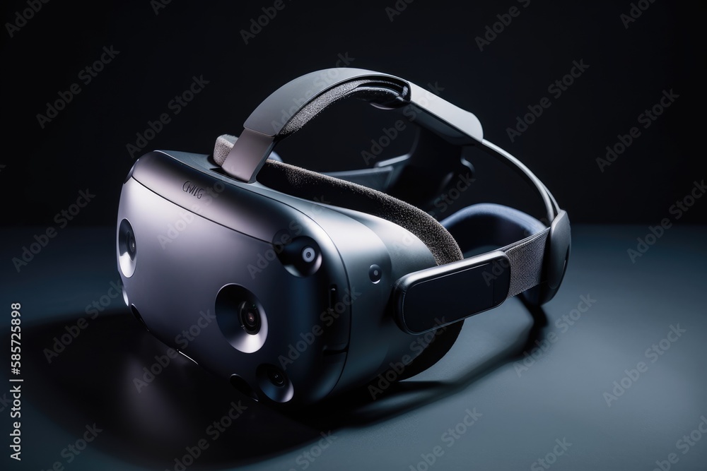 Modern virtual reality headset. Generative AI Modern virtual reality headset. Generative AI