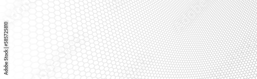 Network concept hexagonal pattern in 3D dimensional perspective, abstract background of future technology, science dynamic backdrop.