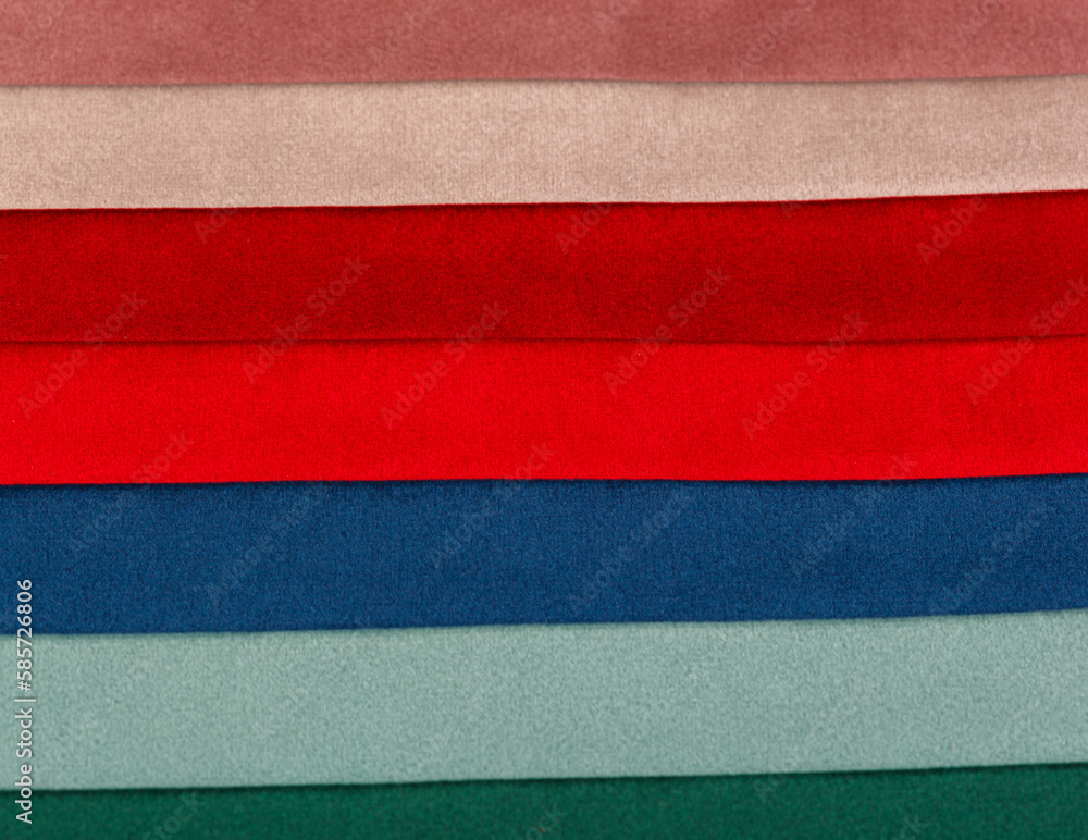 Different samples of velvet fabric Different samples of velvet fabric