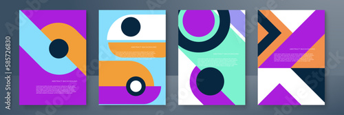Modern abstract covers set. Cool gradient shapes composition