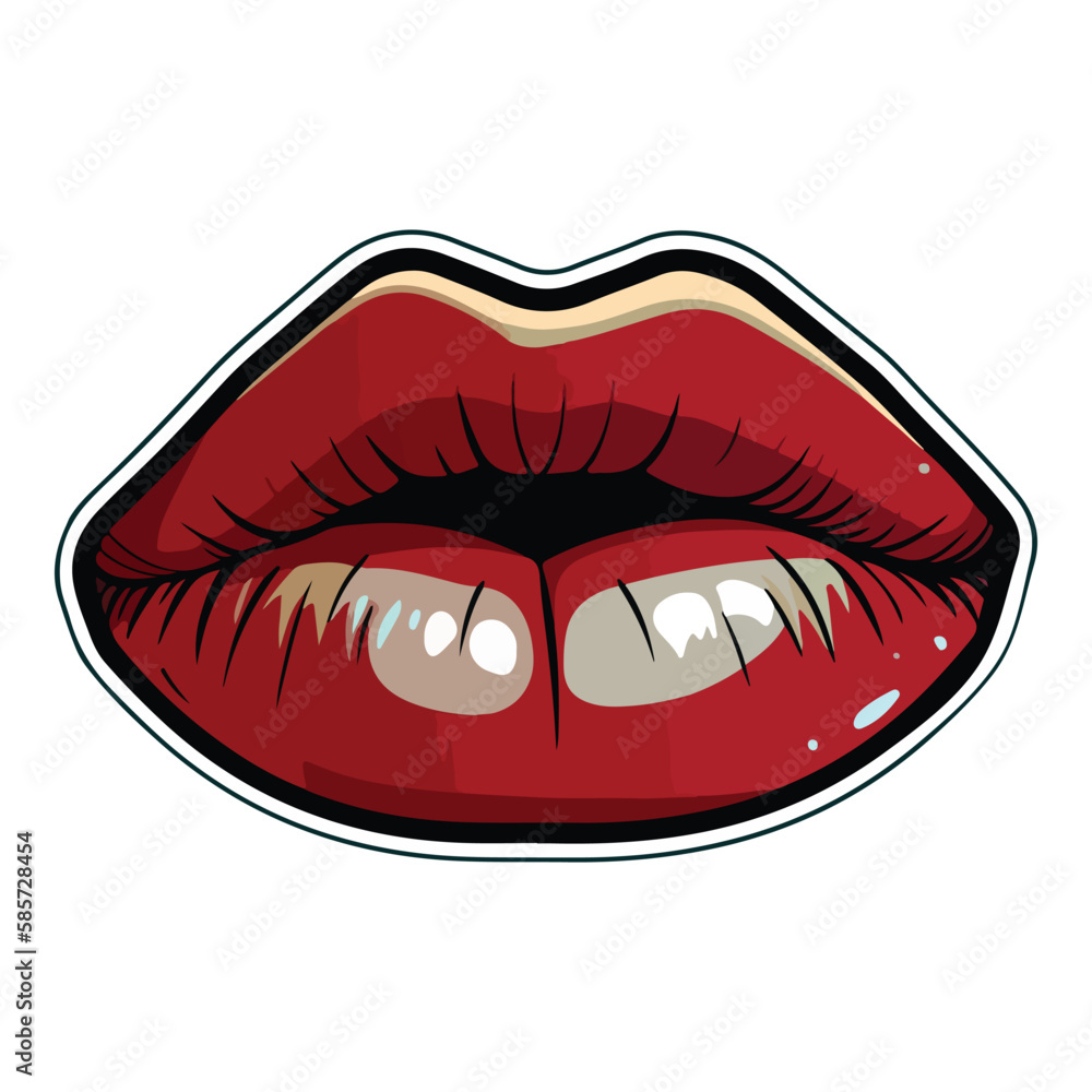 Lips Flat Icon Isolated On White Background Lips Flat Icon Isolated On White Background