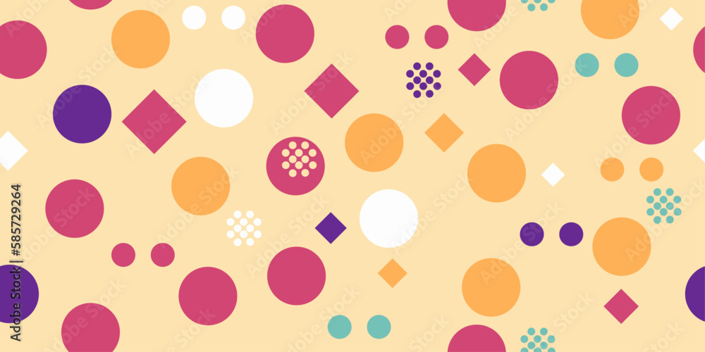Circles and rhombuses in a random arrangement. For print and interior design, wallpaper, textiles, notebooks, pillows. Circles and rhombuses in a random arrangement. For print and interior design, wallpaper, textiles, notebooks, pillows.