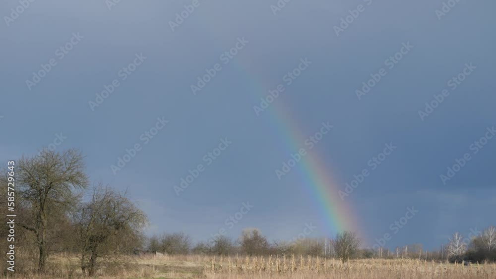 The rainbow is a beautiful natural phenomenon.
The image of a rainbow is never stable. Its dynamism is associated with the movement of rain masses and their location relative to the Sun and the obser The rainbow is a beautiful natural phenomenon.
The image of a rainbow is never stable. Its dynamism is associated with the movement of rain masses and their location relative to the Sun and the obser