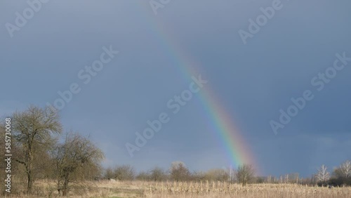 The rainbow is a beautiful natural phenomenon. 
The image of a rainbow is never stable. Its dynamism is associated with the movement of rain masses and their location relative to the Sun and the obser photo