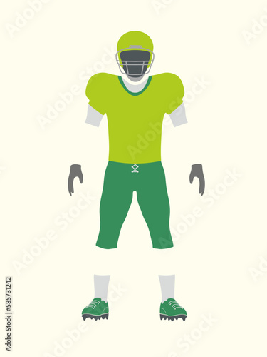 American football player. Vector illustration. Quarterback. Super bowl. Football Equipment. Pigskin. Gridiron football. NFL. USA Football. English rugby.