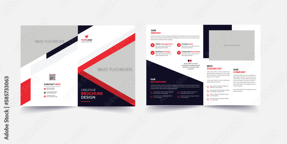 Creative Business Bifold Brochure  Template 
