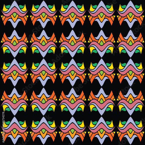 Seamless vector tribal pattern. Aztec, mexican, navajo, african motifs. Boho, hippie fashion print. Abstract geometric background.