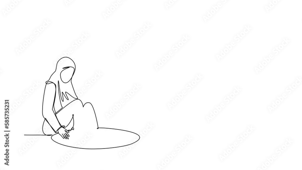 Self drawing animation of single line draw Arabian descends into hole. Failure to take advantage of business opportunities. Depressed and business failure. Continuous line draw. Full length animated Self drawing animation of single line draw Arabian descends into hole. Failure to take advantage of business opportunities. Depressed and business failure. Continuous line draw. Full length animated